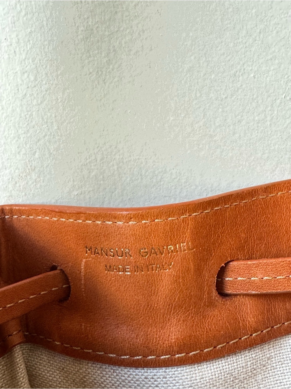 Mansur Gavriel Raffia and Leather Bucket Bag - Picture 2 of 4